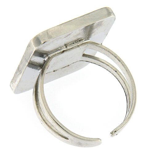 Ring verstellbar und versilbert mit Engelsmotiv, blau 3