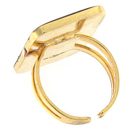 Bague réglable Ange musicien émail corail s3