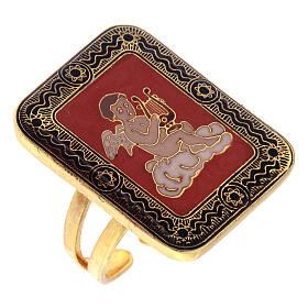 Adjustable coral ring musician angel