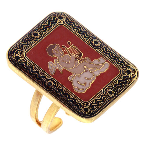 Adjustable coral ring musician angel 1