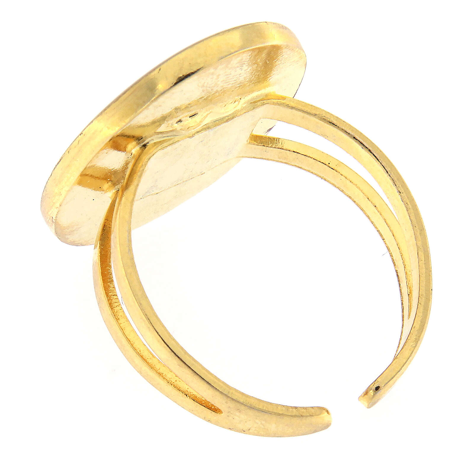 Bague Sainte Teresa de Calcutta émail corail taille réglable 3