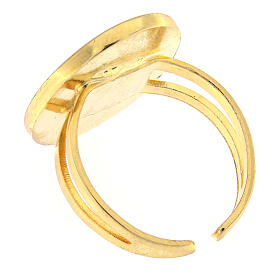 Bague Sainte Teresa de Calcutta émail corail taille réglable s3