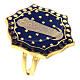 Gold plated ring, Virgin with Chil on the moon, blue enamel s1