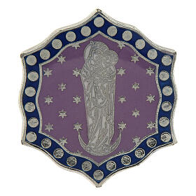 Bague Vierge à l'Enfant demi-lune lilas taille réglable