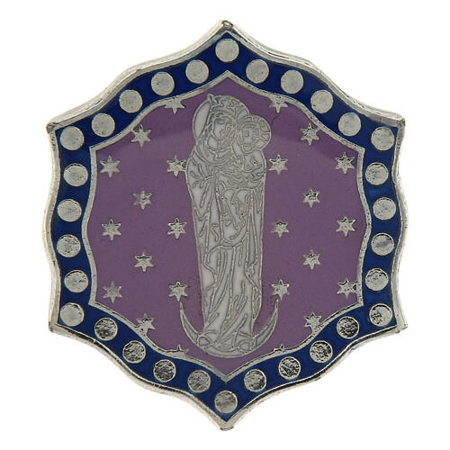 Bague Vierge à l'Enfant demi-lune lilas taille réglable 2