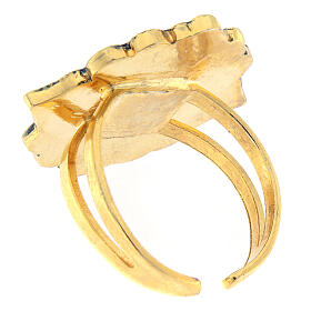 Bague Christ ressuscité émail turquoise taille réglable s3