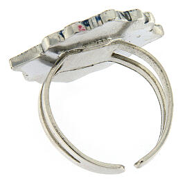 Bague Christ ressuscité émail turquoise taille réglable s3