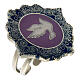 Adjustable ring, Dove of Peace, lilac enamel s1