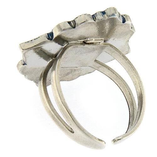 Adjustable ring, Dove of Peace, ochre enamel 3