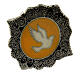 Adjustable ring, Dove of Peace, ochre enamel s2
