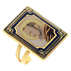Ring of St Pio, white background, adjustable