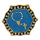 Ring with single decade rosary, blue medal, adjustable diameter s2