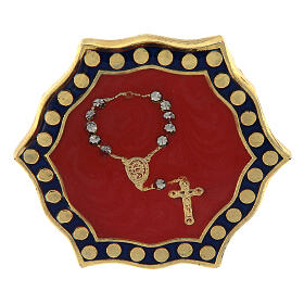 Bague Chapelet dizainier fond nacré taille réglable s5