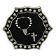 Ring with single decade rosary, black medal, adjustable diameter s2