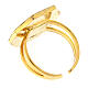 Gold plated ring, cross on white background s3