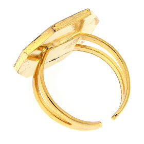 Bague Croix couleur nacre taille réglable s3