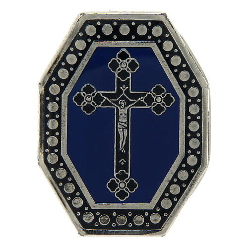 Anello regolabile Croce blu 2