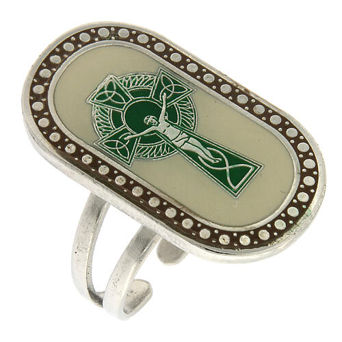 Ring with St Patrick's cross, ivory colour 1