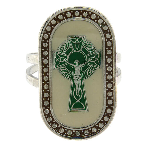 St. Patrick's Cross ring adjustable ivory 2
