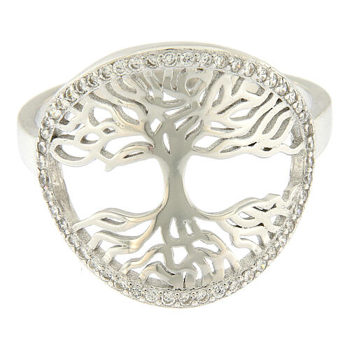 925 silver Tree of Life ring with cubic zirconia 2