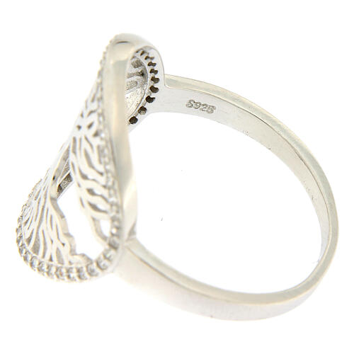925 silver Tree of Life ring with cubic zirconia 5