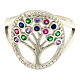 Tree of Life ring with colourful zircons, 925 silver s2
