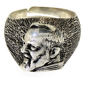 925 silver ring decorated with Padre Pio face adjustable