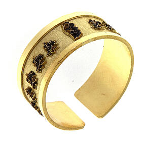 Adjustable ring of Saint Anthony, gold plated 925 silver