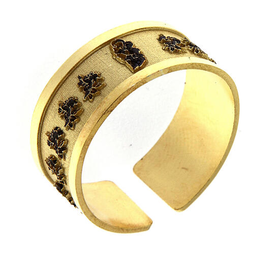 Adjustable ring of Saint Anthony, gold plated 925 silver 1