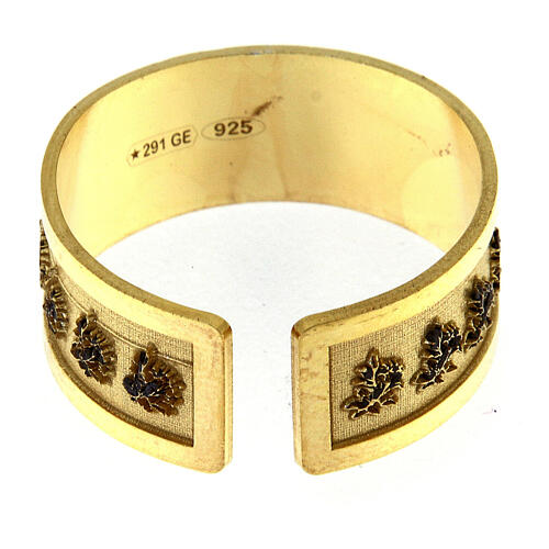 Adjustable ring of Saint Anthony, gold plated 925 silver 5