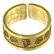Padre Pio ring golden 925 silver adjustable s2
