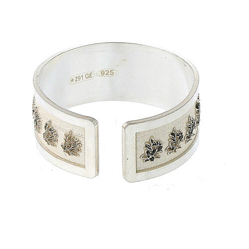 Verstellbarer verzierter Heiliger Antonius Ring aus Silber 925  4
