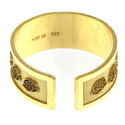 Adjustable ring of Saint Rita, gold plated 925 silver 5