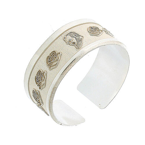 Bague ajustable argent 925 Saint Pio de Pietrelcina 1