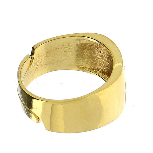 Verstellbarer Ring aus goldfarbigem Silber 925 mit IHS-Abkűrzung 3