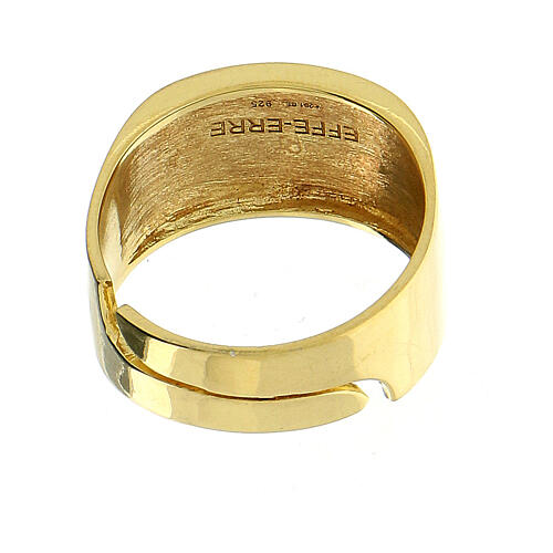 Verstellbarer Ring aus goldfarbigem Silber 925 mit IHS-Abkűrzung 4