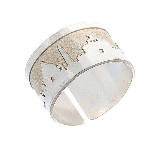Verstellbarer silberfarbiger Ring aus Silber 925 mit Durchmesser von 2 cm 1