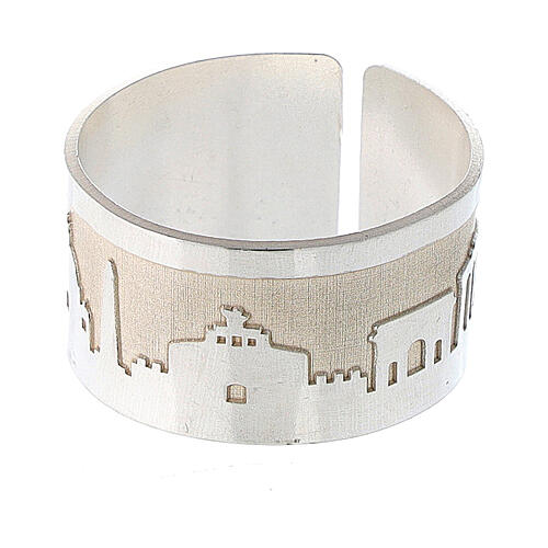 Verstellbarer silberfarbiger Ring aus Silber 925 mit Durchmesser von 2 cm 2