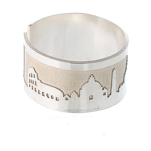Verstellbarer silberfarbiger Ring aus Silber 925 mit Durchmesser von 2 cm 3