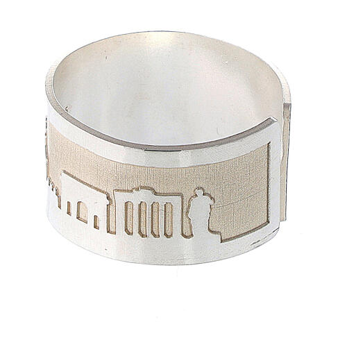 Verstellbarer silberfarbiger Ring aus Silber 925 mit Durchmesser von 2 cm 4