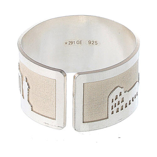 Verstellbarer silberfarbiger Ring aus Silber 925 mit Durchmesser von 2 cm 5