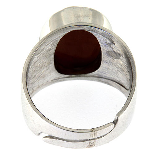 Verstellbarer Ring aus rhodiniertem Silber 925 mit Christus-Kamee 3