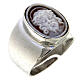 Signet ring with Jesus' cameo, rhodium-plated 925 silver, adjustable s1