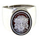 Signet ring with Jesus' cameo, rhodium-plated 925 silver, adjustable s2