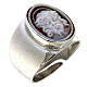 Anello argento 925 rodiato con cammeo Cristo regolabile s1
