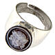 Anello argento 925 rodiato con cammeo Cristo regolabile s4