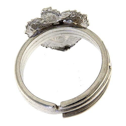Verstellbarer Ring aus Silber 925 mit rotem Herzen 5