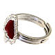 Adjustable ring with red heart, 925 silver s4