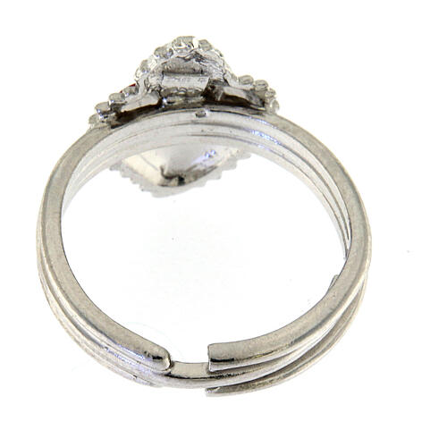 Verstellbarer Ring aus Silber 925 mit großem roten Herzen, Durchmesser von 1,5 cm 4