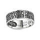 AMEN ring Our Father with cross of zircons, 925 silver s1